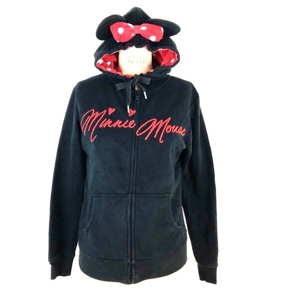 Disney Parks Signature  Minnie Mouse Hoodie in Black and Res L - Picture 13 of 14